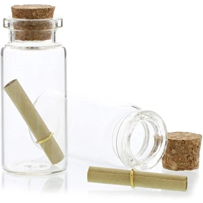 Bright Creations 48 Pack Small Glass Jars Storage Cork Bottles with Lid Holds 10ml – Message in a Bottle, 0.5 x 2.15 Inches, Clear 5 Bright Creations 48 Pack Small Glass Jars Storage Cork Bottles with Lid Holds 10ml – Message in a Bottle, 0.5 x 2.15 Inches, Clear - Image 3