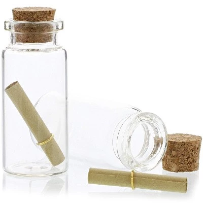 Bright Creations 48 Pack Small Glass Jars Storage Cork Bottles with Lid Holds 10ml – Message in a Bottle, 0.5 x 2.15 Inches, Clear 6 Bright Creations 48 Pack Small Glass Jars Storage Cork Bottles with Lid Holds 10ml – Message in a Bottle, 0.5 x 2.15 Inches, Clear - Image 4