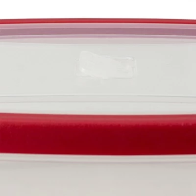 Home Basics 5 Piece Spill-Proof Rectangle Plastic Food Storage Container with Ventilated, Snap-On Lids, Red 5 Home Basics 5 Piece Spill-Proof Rectangle Plastic Food Storage Container with Ventilated, Snap-On Lids, Red - Image 3