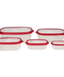 Home Basics 5 Piece Spill-Proof Rectangle Plastic Food Storage Container with Ventilated, Snap-On Lids, Red 11 Home Basics 5 Piece Spill-Proof Rectangle Plastic Food Storage Container with Ventilated, Snap-On Lids, Red -Kitchen Storage shop unnamed file 1541