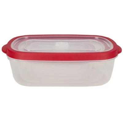 Home Basics 5 Piece Spill-Proof Rectangle Plastic Food Storage Container with Ventilated, Snap-On Lids, Red 8 Home Basics 5 Piece Spill-Proof Rectangle Plastic Food Storage Container with Ventilated, Snap-On Lids, Red - Image 6