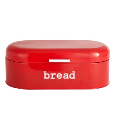 Juvale Large Red Metal Bread Box for Kitchen Countertop, Retro Bread Bin, 17.3 x 8.3 x 6.5 Inches 4 Juvale Large Red Metal Bread Box for Kitchen Countertop, Retro Bread Bin, 17.3 x 8.3 x 6.5 Inches - Image 2