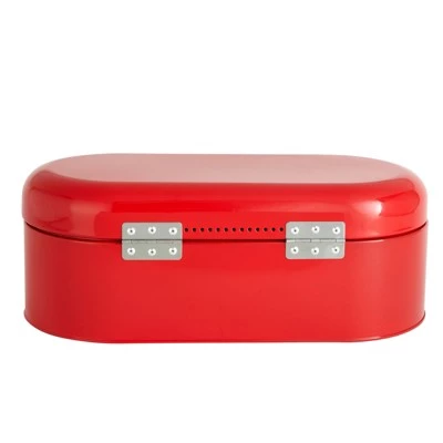 Juvale Large Red Metal Bread Box for Kitchen Countertop, Retro Bread Bin, 17.3 x 8.3 x 6.5 Inches 6 Juvale Large Red Metal Bread Box for Kitchen Countertop, Retro Bread Bin, 17.3 x 8.3 x 6.5 Inches - Image 4