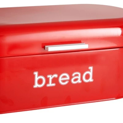 Juvale Large Red Metal Bread Box for Kitchen Countertop, Retro Bread Bin, 17.3 x 8.3 x 6.5 Inches 7 Juvale Large Red Metal Bread Box for Kitchen Countertop, Retro Bread Bin, 17.3 x 8.3 x 6.5 Inches - Image 5