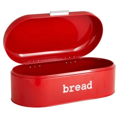 Juvale Large Red Metal Bread Box for Kitchen Countertop, Retro Bread Bin, 17.3 x 8.3 x 6.5 Inches 8 Juvale Large Red Metal Bread Box for Kitchen Countertop, Retro Bread Bin, 17.3 x 8.3 x 6.5 Inches - Image 6