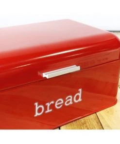 Juvale Metal Bread Box Bin, Stainless Steel Red Food Stoarge Box Container for Kitchen Countertop, 16.75 x 9 x 6.5 in -Kitchen Storage shop unnamed file 1585