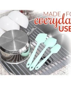 Zulay Kitchen Multipurpose Roll Up Dish Drying Rack & Trivet - Heavy Duty, Silicone-Coated Stainless Steel Roll Up Rack, Rolls Out Over Any Sink or Counter - Versatile Roll Up Sink Drying Rack