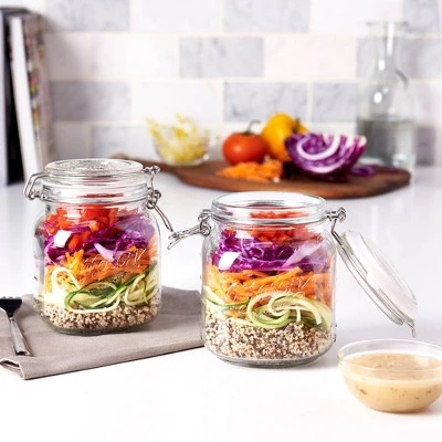 Mason Craft & More Mason Craft & More 1L Set of 2 Clamp Jars 4 Mason Craft & More Mason Craft & More 1L Set of 2 Clamp Jars - Image 2