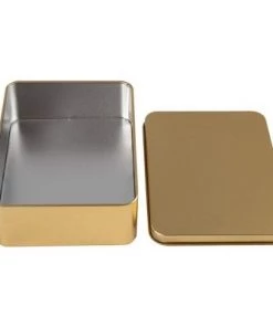 Juvale 6 Pack Rectangular Gold Tin Box with Lid, Empty Tin Can Storage Containers for Party Favors Treat Candy Cookie -Kitchen Storage shop unnamed file 1605