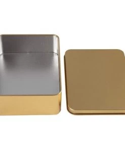 Juvale 6 Pack Rectangular Gold Tin Box with Lid, Empty Tin Can Storage Containers for Party Favors Treat Candy Cookie -Kitchen Storage shop unnamed file 1606