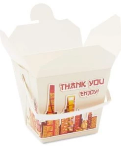 Stockroom Plus 50 Pack Chinese-style Paper Take Out Boxes, To Go Food Containers (16 oz)