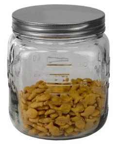 Home Basics 90 oz. Medium Mason Glass Canister, Clear