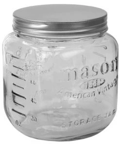 Home Basics 90 oz. Medium Mason Glass Canister, Clear -Kitchen Storage shop unnamed file 1636