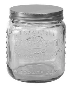 Home Basics 90 oz. Medium Mason Glass Canister, Clear -Kitchen Storage shop unnamed file 1637