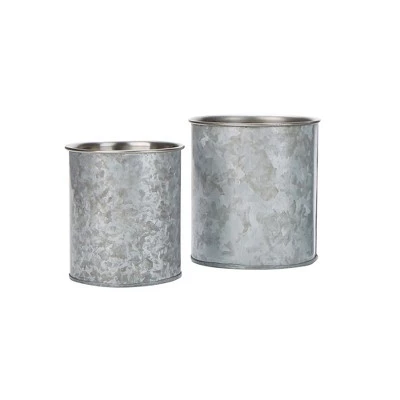 Mind Reader Double Wall Galvanized Nested, Canister with Lid, 4 pc set, Silver 4 Mind Reader Double Wall Galvanized Nested, Canister with Lid, 4 pc set, Silver - Image 2