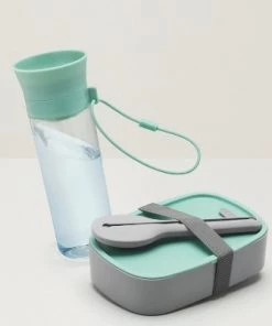 BergHOFF Leo Lunch Set, Water Bottle Flatware and Bento Box, Green -Kitchen Storage shop unnamed file 1649