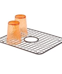 mDesign Kitchen Sink Dish Drying Rack / Mat with Drain Hole, 2 Pack - Bronze 12 mDesign Kitchen Sink Dish Drying Rack / Mat with Drain Hole, 2 Pack - Bronze -Kitchen Storage shop unnamed file 168