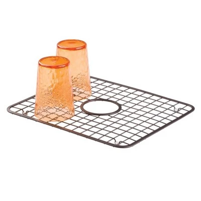 mDesign Kitchen Sink Dish Drying Rack / Mat with Drain Hole, 2 Pack - Bronze 6 mDesign Kitchen Sink Dish Drying Rack / Mat with Drain Hole, 2 Pack - Bronze - Image 4