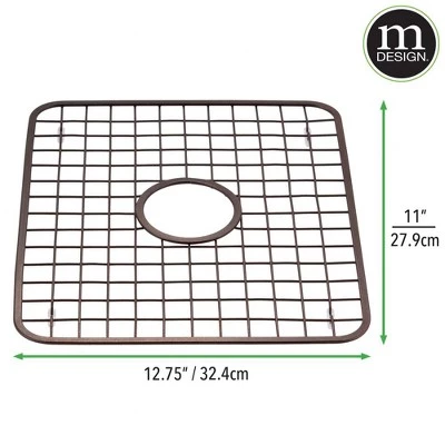 mDesign Kitchen Sink Dish Drying Rack / Mat with Drain Hole, 2 Pack - Bronze 7 mDesign Kitchen Sink Dish Drying Rack / Mat with Drain Hole, 2 Pack - Bronze - Image 5