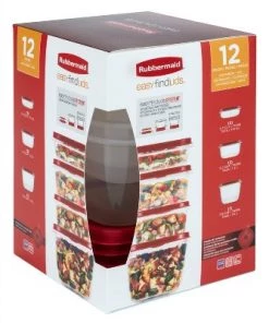 Rubbermaid Set of 12 Easy Find Vented Lids Food Storage Containers