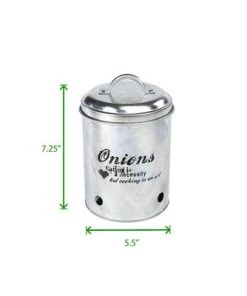 Mind Reader 3 Piece Garlic, Onion, Potatoes Metal Canister Set, Silver -Kitchen Storage shop unnamed file 1707