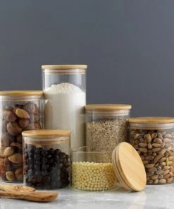 JoyJolt Kitchen Storage Jars with Airtight Bamboo Clamp Lids - Set of 6 -Kitchen Storage shop unnamed file 1718