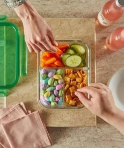 Pyrex 4.1 Cup 3 Compartment Rectangular MealBox Glass Food Storage Container -Kitchen Storage shop unnamed file 1726