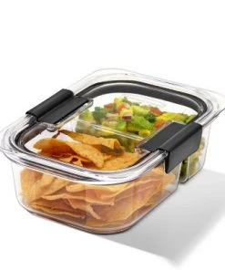 Rubbermaid 5pk 2.85 cup Brilliance Meal Prep Containers, 2-Compartment Food Storage Containers