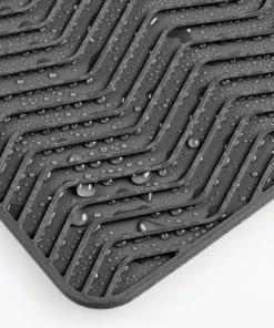 mDesign Compact Dish Drying Rack and Silicone Mat, Set of 2 -Kitchen Storage shop unnamed file 175