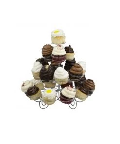 Home Basics 3 Tier Steel 23 Cupcake Holder, Silver