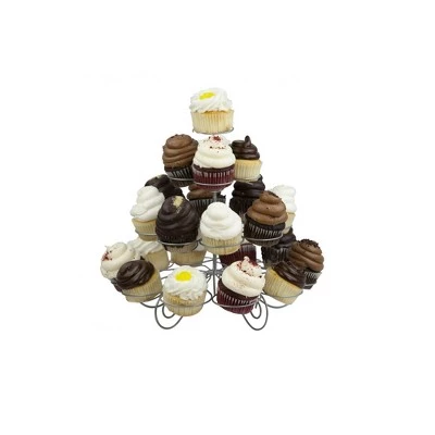 Home Basics 3 Tier Steel 23 Cupcake Holder, Silver 3 Home Basics 3 Tier Steel 23 Cupcake Holder, Silver