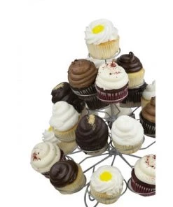 Home Basics 3 Tier Steel 23 Cupcake Holder, Silver 9 Home Basics 3 Tier Steel 23 Cupcake Holder, Silver -Kitchen Storage shop unnamed file 1755