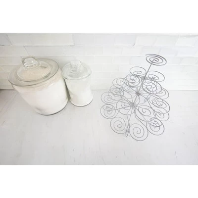 Home Basics 3 Tier Steel 23 Cupcake Holder, Silver 6 Home Basics 3 Tier Steel 23 Cupcake Holder, Silver - Image 4