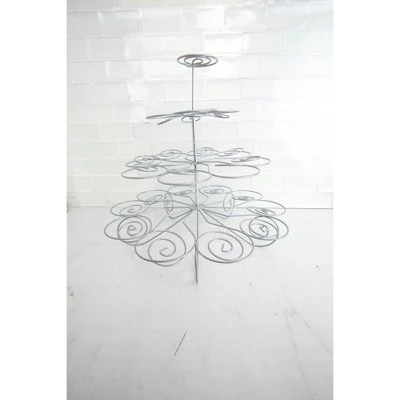 Home Basics 3 Tier Steel 23 Cupcake Holder, Silver 7 Home Basics 3 Tier Steel 23 Cupcake Holder, Silver - Image 5