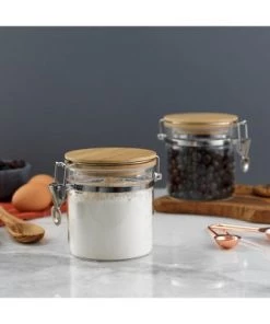JoyJolt Kitchen Storage Jars with Airtight Bamboo Clamp Lids - 19 oz - Set of 2 -Kitchen Storage shop unnamed file 1767