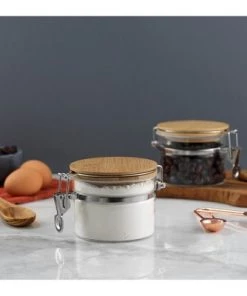 JoyJolt Kitchen Storage Jars with Airtight Bamboo Clamp Lids - 12 oz - Set of 2 11 JoyJolt Kitchen Storage Jars with Airtight Bamboo Clamp Lids - 12 oz - Set of 2 -Kitchen Storage shop unnamed file 1772