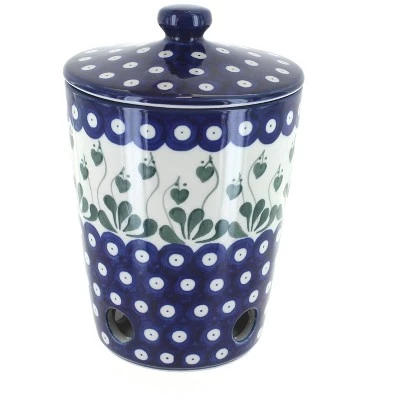 Blue Rose Pottery Blue Rose Polish Pottery Alyce Garlic Keeper 3 Blue Rose Pottery Blue Rose Polish Pottery Alyce Garlic Keeper
