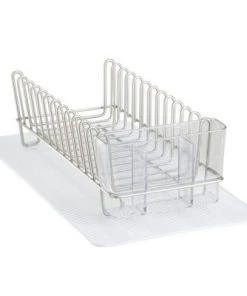 mDesign Compact Dish Drying Rack and Silicone Mat, Set of 2 -Kitchen Storage shop unnamed file 179