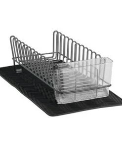 mDesign Compact Dish Drying Rack and Silicone Mat, Set of 2 -Kitchen Storage shop unnamed file 180