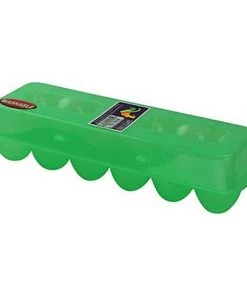 Tuff Stuff Products Inc Tuff Stuff TS-ETS12 Reusable Carrier Washable Storage Container Empty Plastic Chicken Egg Carton Tray with Lid, 12 Eggs, Green