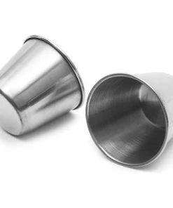 Juvale 2-Pack Stainless Steel French Fries Stand Cone Basket Holder Rack with 2 Sauce Dip Dishes for Finger Food Appetizers, Silver