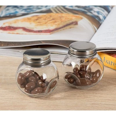 Blue Panda Clear Glass Jar - 15-Pack Mini Slanted Candy Jars with Screw on Lids for Wedding Decoration, DIY, Home, Party Favors, 3.4-Ounce 3 Blue Panda Clear Glass Jar - 15-Pack Mini Slanted Candy Jars with Screw on Lids for Wedding Decoration, DIY, Home, Party Favors, 3.4-Ounce