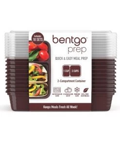 Bentgo Prep 2-Compartment Container - 10pk Burgundy -Kitchen Storage shop unnamed file 1856
