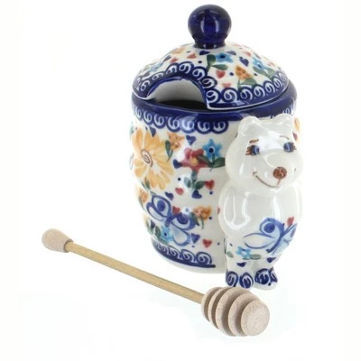 Blue Rose Pottery Blue Rose Polish Pottery Butterfly Honey Pot 3 Blue Rose Pottery Blue Rose Polish Pottery Butterfly Honey Pot