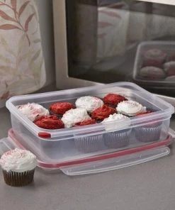 Sterilite 16.0 Cup Rectangle Ultra-Seal Food Storage Container, Red (4 Pack) -Kitchen Storage shop unnamed file 1870