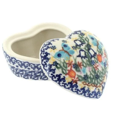 Blue Rose Pottery Blue Rose Polish Pottery 125 Vena Small Heart Box 4 Blue Rose Pottery Blue Rose Polish Pottery 125 Vena Small Heart Box - Image 2