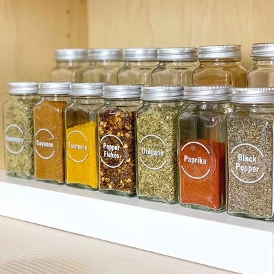 Talented Kitchen 24 Glass Spice Jars Set, Seasoning Shaker Containers with 2 Types of Labels, Empty Storage Bottles with Lids, 6 oz 4 Talented Kitchen 24 Glass Spice Jars Set, Seasoning Shaker Containers with 2 Types of Labels, Empty Storage Bottles with Lids, 6 oz - Image 2