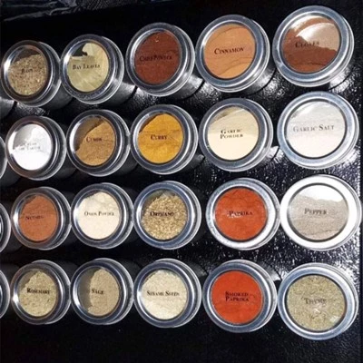 Talented Kitchen 12 Pack Magnetic Spice Jar Tins with Metal Plates for Wall Mounted Spice Rack, 2 Sets of Spice Labels, 240 Preprinted Spice Label 4 Talented Kitchen 12 Pack Magnetic Spice Jar Tins with Metal Plates for Wall Mounted Spice Rack, 2 Sets of Spice Labels, 240 Preprinted Spice Label - Image 2