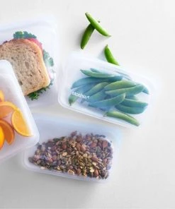 stasher 2pk Snack Clear/Ocean