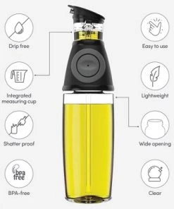 Belwares Olive Oil Dispenser Bottle Set - 2 Pack Oil and Vinegar Cruet with Drip-Free Spouts -Kitchen Storage shop unnamed file 1993